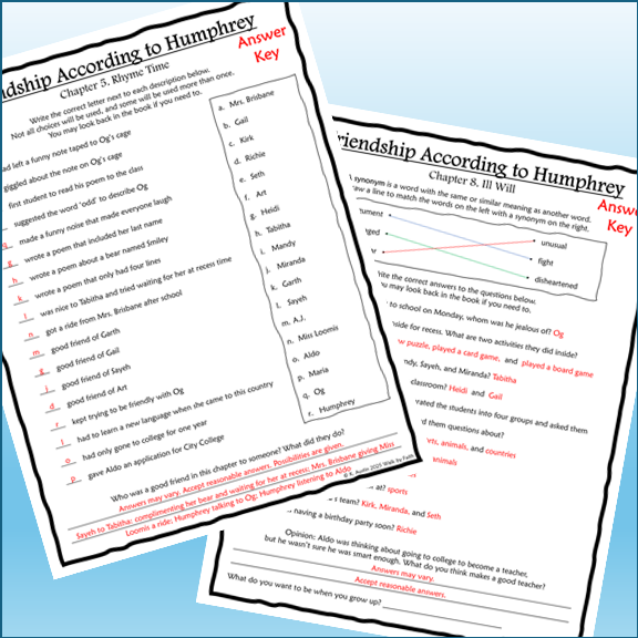 Humphrey Novel Study Bundle