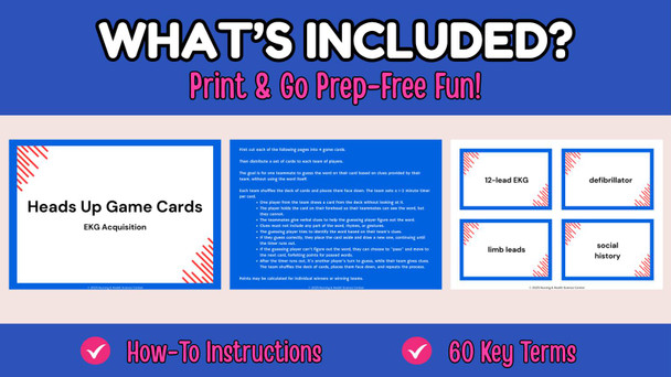 EKG Acquisition Heads Up Game | for Nursing, Health Science, CET, CCMA & PCT