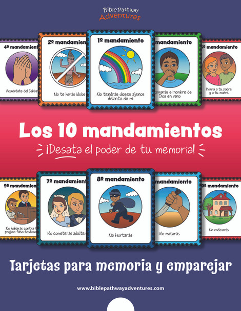 Los 10 mandamientos: Tarjetas para memoria y emparejar