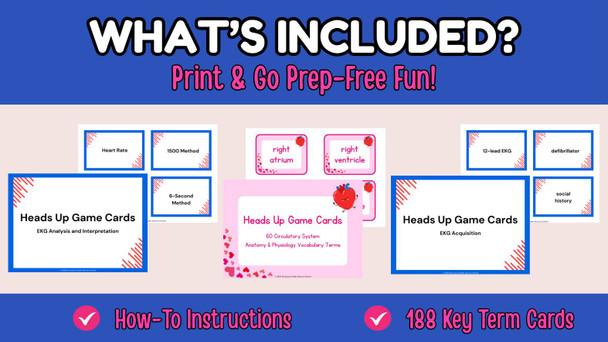 EKG Heads Up Game Bundle | for Nursing, Health Science, CET, CCMA & PCT