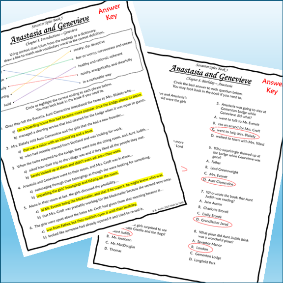 Anastasia and Genevieve Novel Study