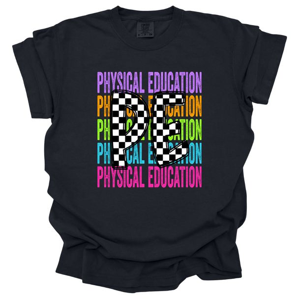 Checkered PE Rainbow T-shirt - Comfort Colors
