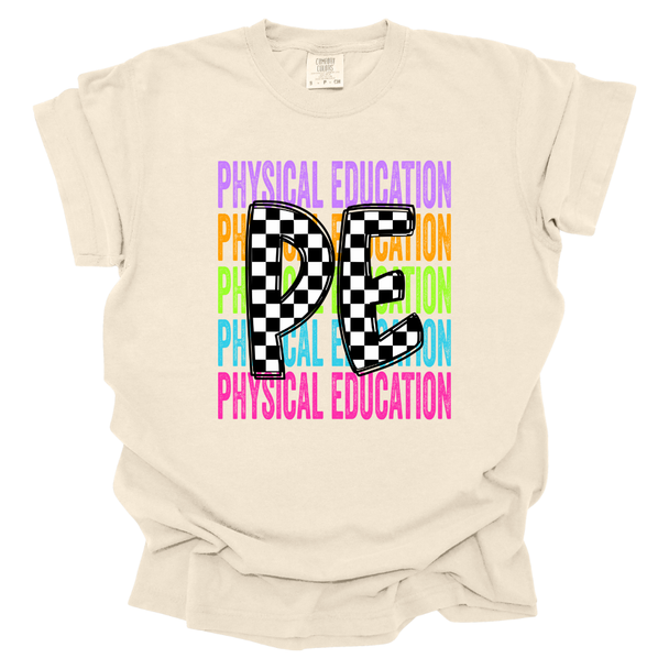 Checkered PE Rainbow T-shirt - Comfort Colors