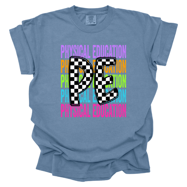 Checkered PE Rainbow T-shirt - Comfort Colors