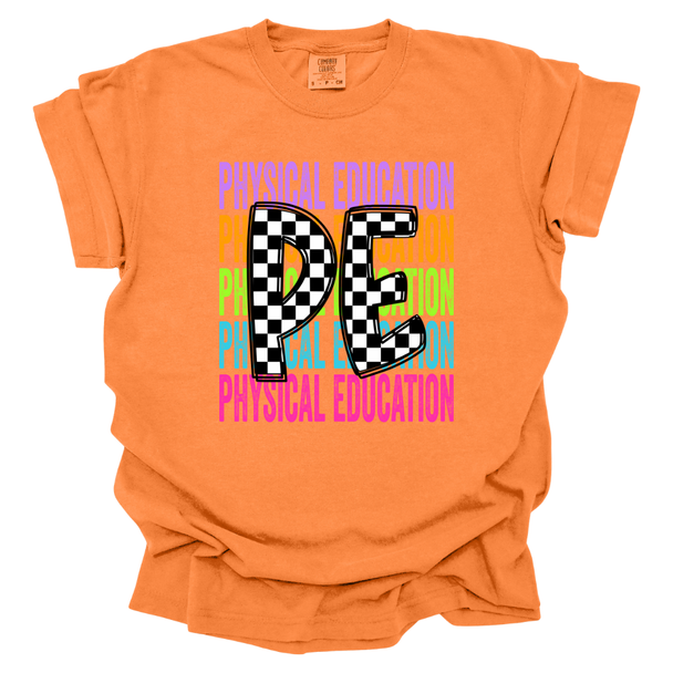Checkered PE Rainbow T-shirt - Comfort Colors