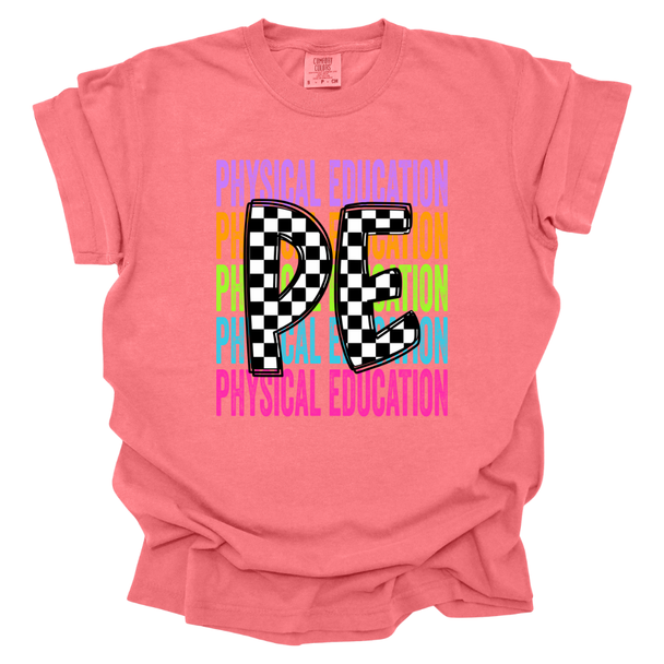 Checkered PE Rainbow T-shirt - Comfort Colors