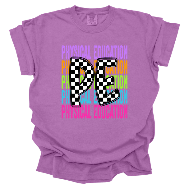 Checkered PE Rainbow T-shirt - Comfort Colors