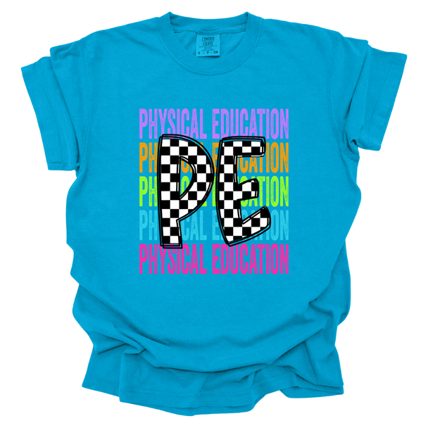 Checkered PE Rainbow T-shirt - Comfort Colors