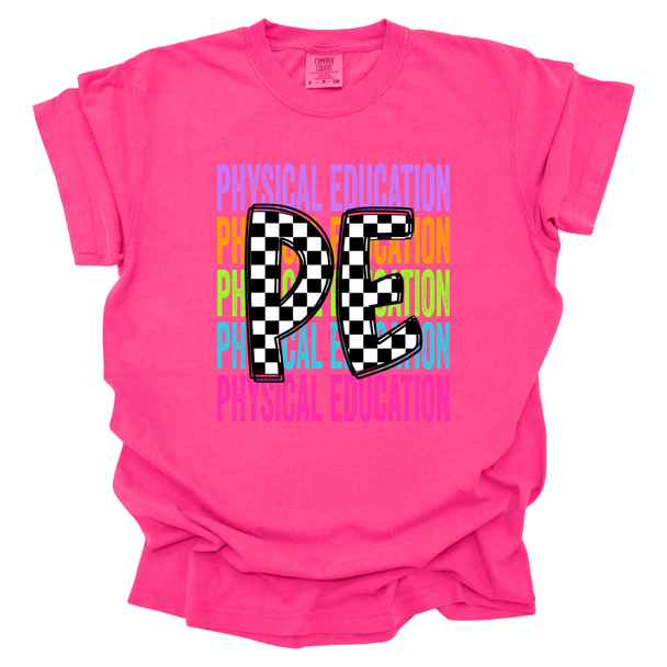 Checkered PE Rainbow T-shirt - Comfort Colors