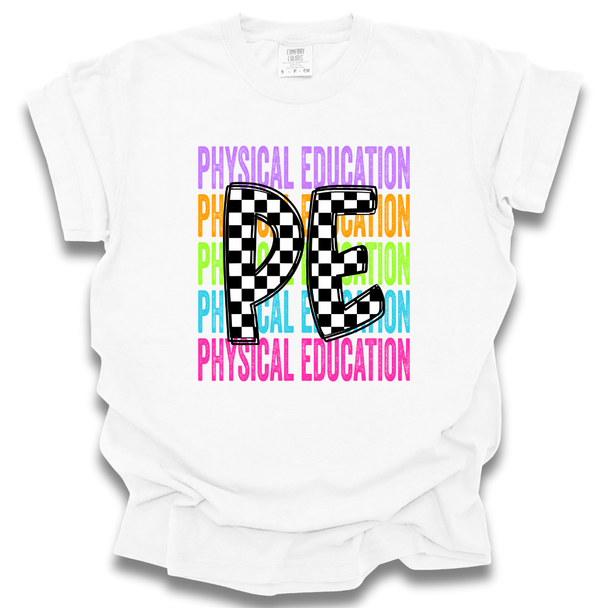 Checkered PE Rainbow T-shirt - Comfort Colors