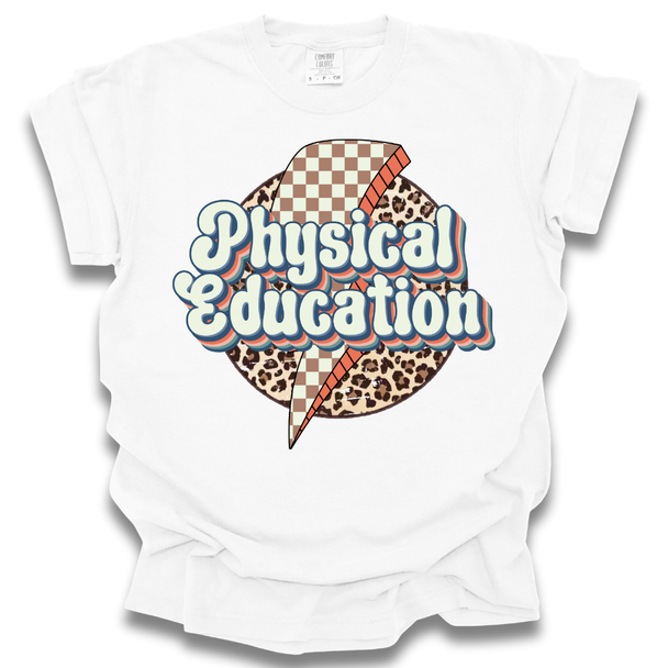 Faded Cheetah Lightening Physical Education T-shirt - Comfort Colors