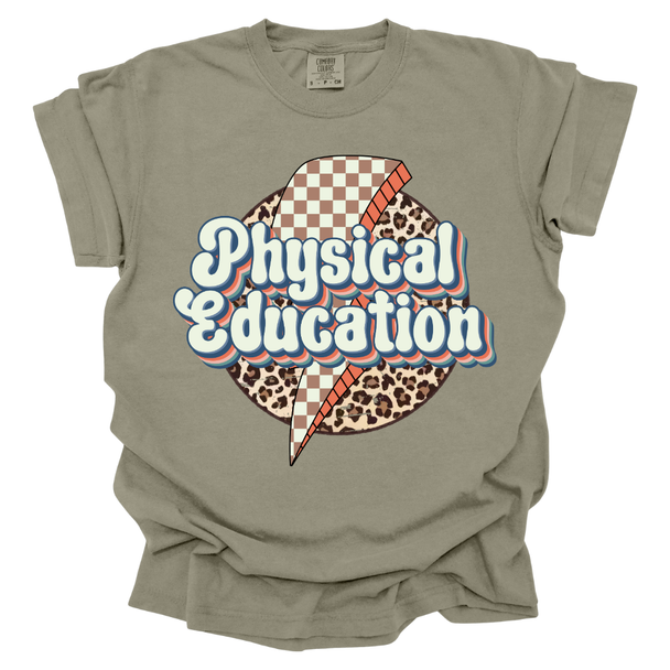 Faded Cheetah Lightening Physical Education T-shirt - Comfort Colors