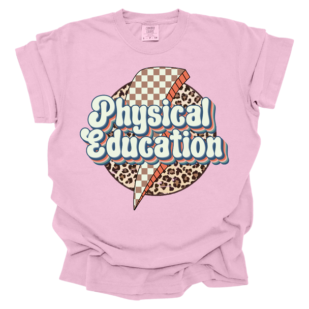 Faded Cheetah Lightening Physical Education T-shirt - Comfort Colors