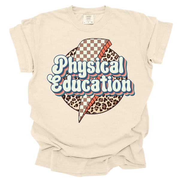 Faded Cheetah Lightening Physical Education T-shirt - Comfort Colors