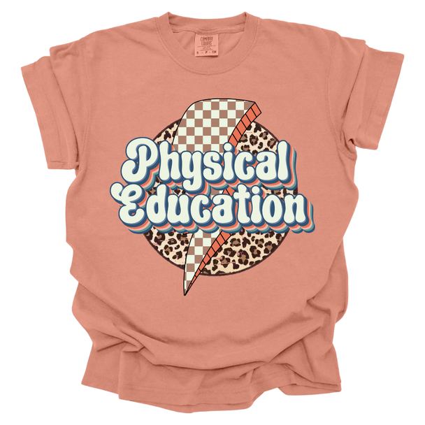 Faded Cheetah Lightening Physical Education T-shirt - Comfort Colors
