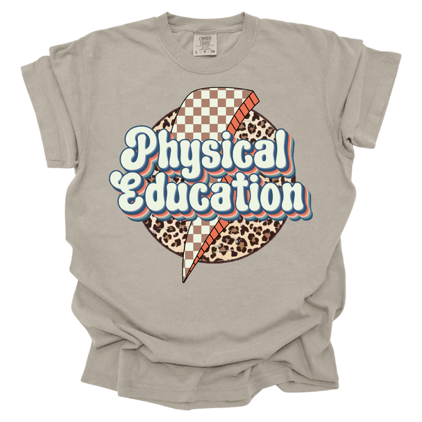 Faded Cheetah Lightening Physical Education T-shirt - Comfort Colors