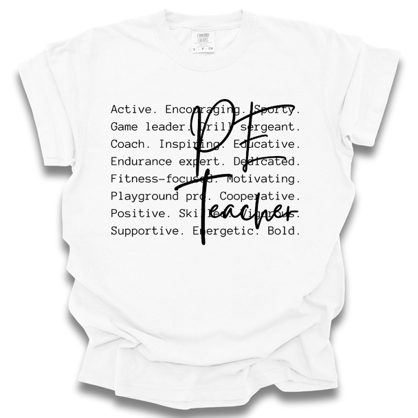 PE Teacher Script Comfort Colors T-Shirt PE Teacher Script Comfort Colors T-Shirt