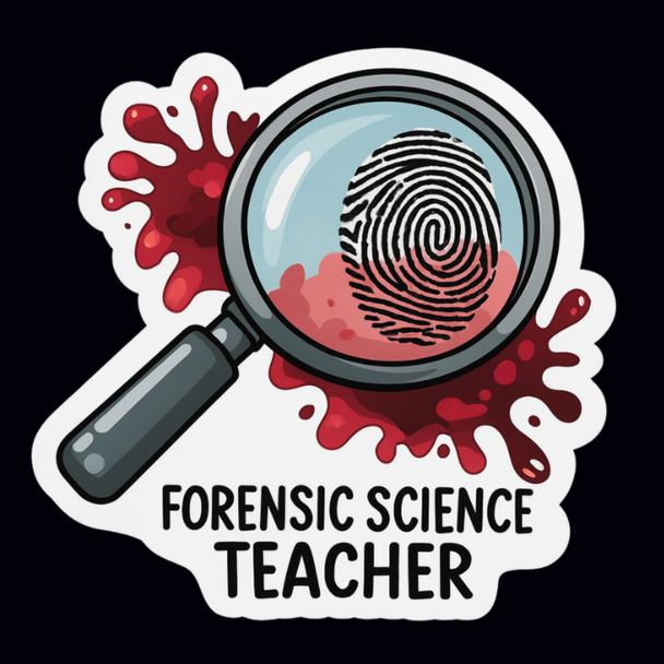 Forensic Science Teacher Vinyl Waterproof Sticker – Crime Scene Fingerprint Design