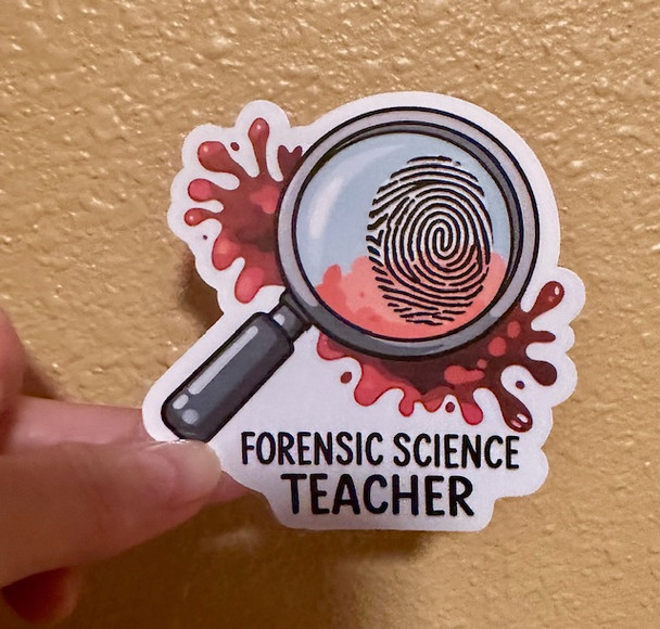 Forensic Science Teacher Vinyl Waterproof Sticker – Crime Scene Fingerprint Design