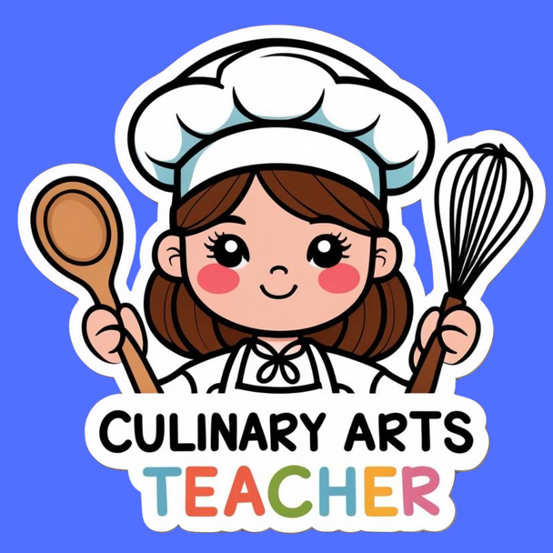 Culinary Arts Teacher Vinyl waterproof Sticker – Cute Chef Design for CTE and FCS Educators