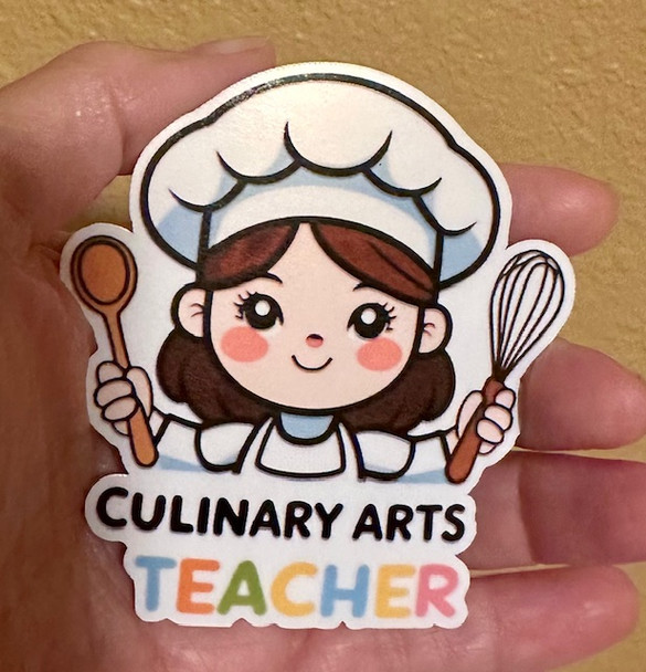 Culinary Arts Teacher Vinyl waterproof Sticker – Cute Chef Design for CTE and FCS Educators