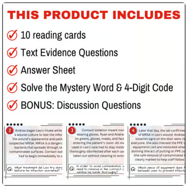 Infection Control & PPE Activity | Case Study | High School Health Science Infection Control & PPE Activity | Case Study | High School Health Science
