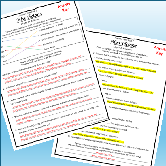 Savantor Spies Novel Study Bundle