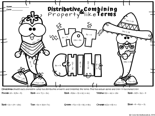 Cinco De Mayo Basic Algebra Color By Number Worksheets