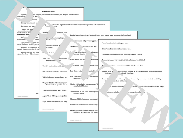 Nationalism in the Middle East and Africa Activity True False Fix Review Game