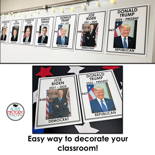 US History Presidents Timeline Bulletin Boards Government Civics 