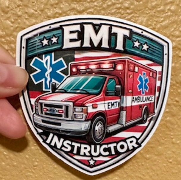 EMT Instructor Badge Waterproof Vinyl Sticker 