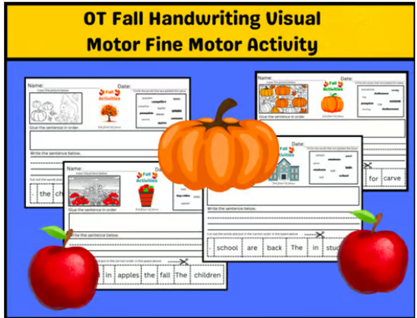 OT Fall Handwriting Visual Motor Fine Motor Activity 