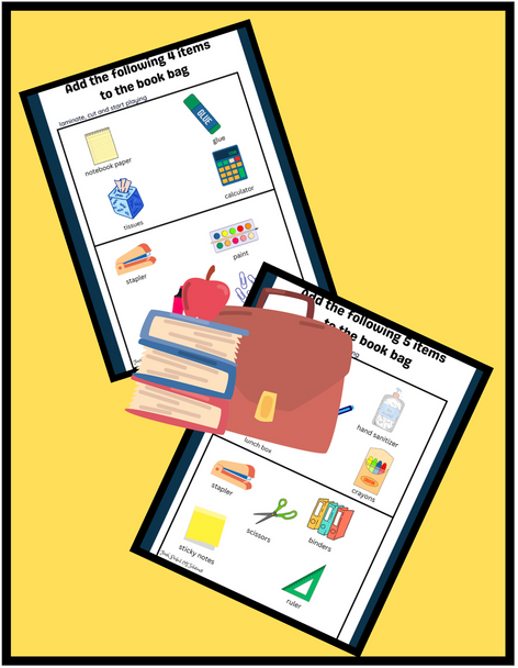 OT ST Back to School Working Memory Game for Auditory and Visual Memory Skills