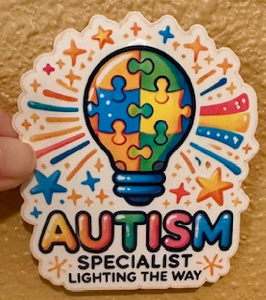  Autism Specialist – Lighting the Way Waterproof Vinyl Sticker 
