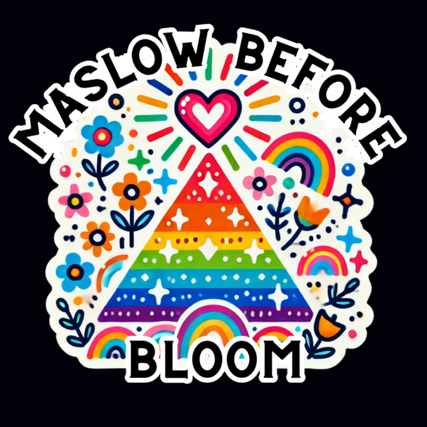 Maslow Before Bloom Rainbow Pyramid – Waterproof Vinyl Sticker, Free Shipping