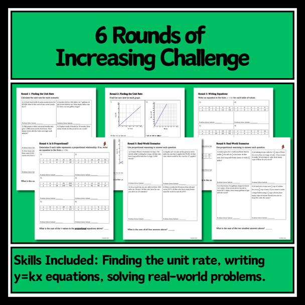 Unit Rate & Proportional Reasoning Group Review Activity | Grade 7 Math