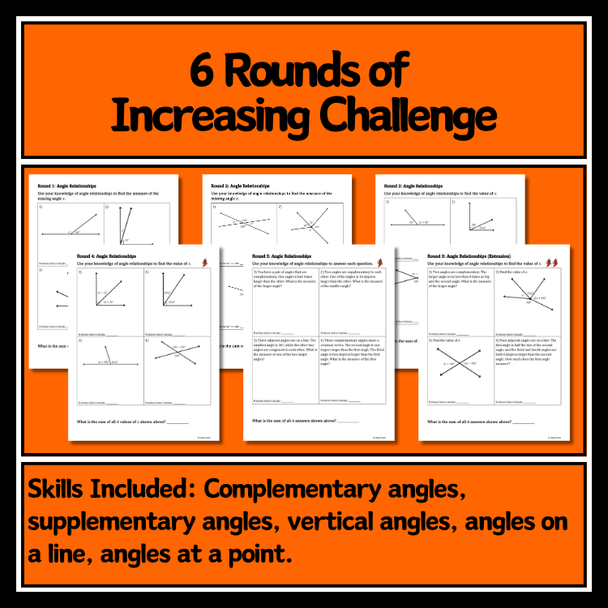 Angle Relationships Group Review Activity | Grade 7 Math