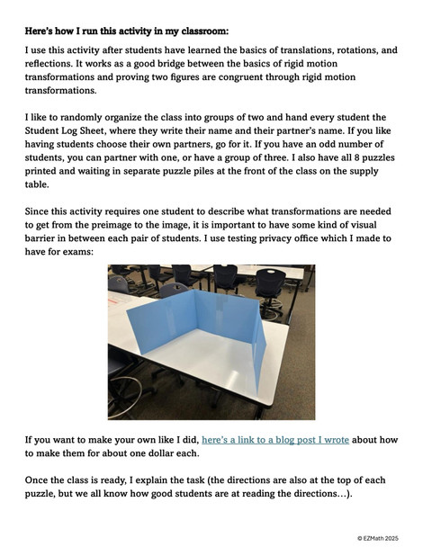 Talking Transformations: A Partner Activity for 8th Grade Geometry