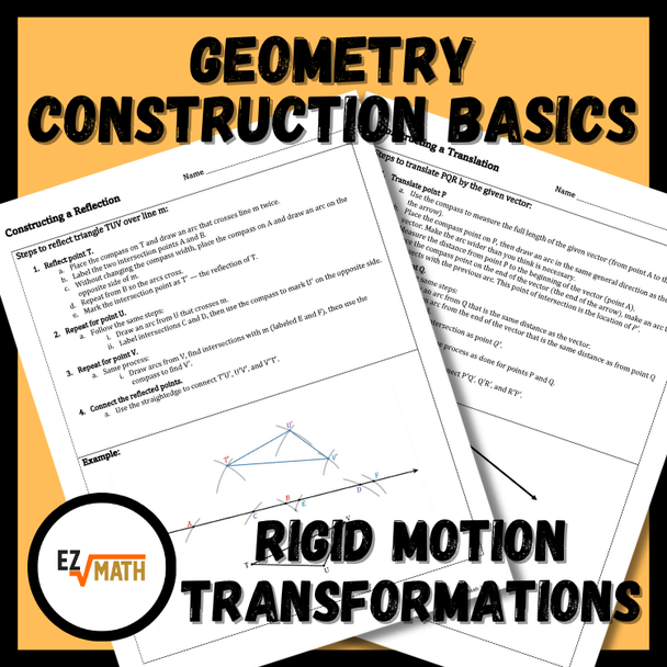 Geometry Construction Basics Practice - Rigid Motion Transformations