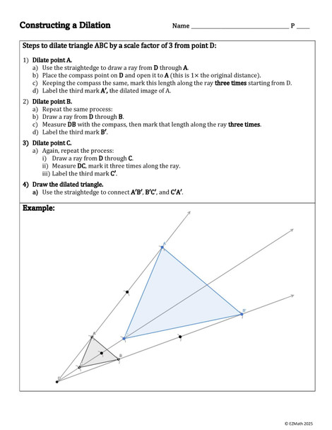 Geometry Construction Basics Practice - Dilations