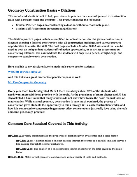 Geometry Construction Basics Practice - Dilations