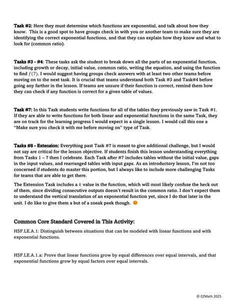 Writing Exponential Functions From Tables BTC Thin Slicing Lesson | Algebra 1