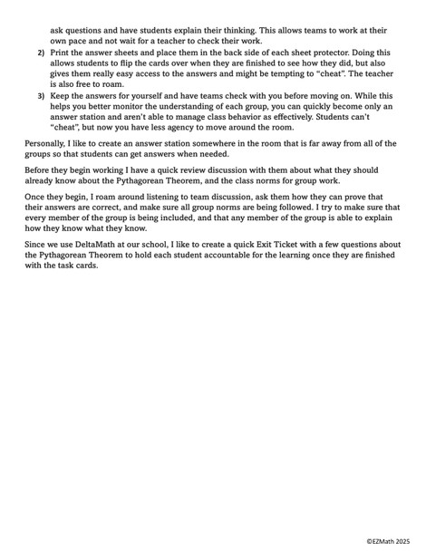Pythagorean Theorem BTC Thin Slicing Group Activity | Grade 8 Math