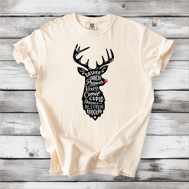 Cute Santa's Reindeer Shirt - Comfort Colors