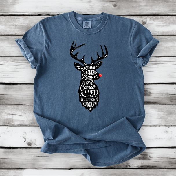 Cute Santa's Reindeer Shirt - Comfort Colors