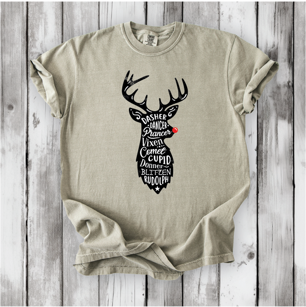 Cute Santa's Reindeer Shirt - Comfort Colors