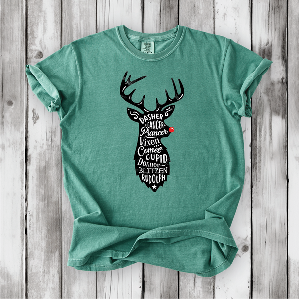 Cute Santa's Reindeer Shirt - Comfort Colors