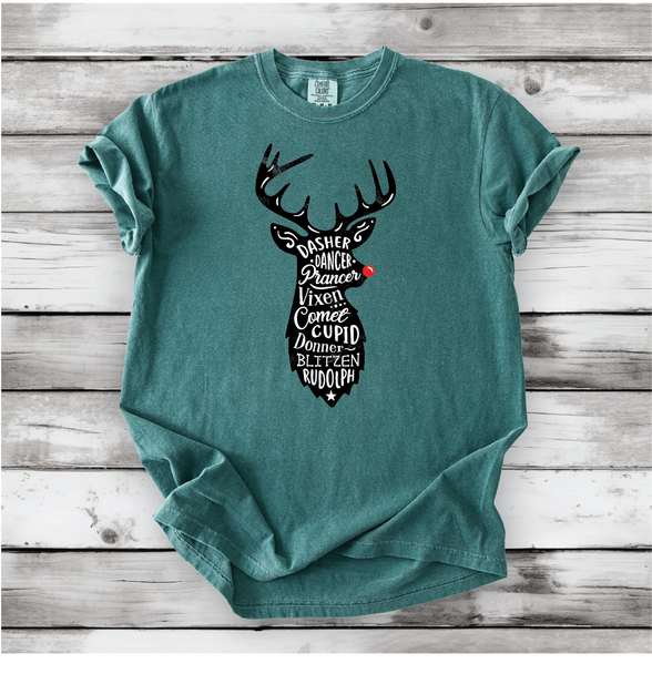 Cute Santa's Reindeer Shirt - Comfort Colors