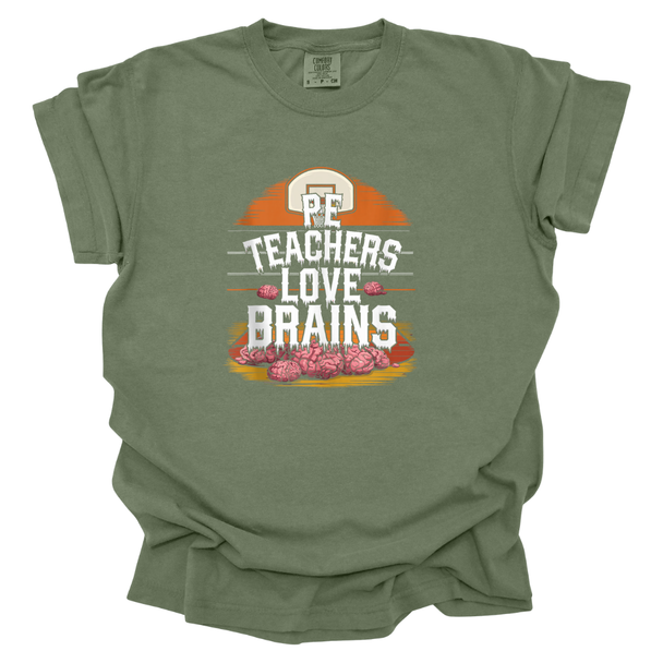 PE Teachers Love Brains Halloween Comfort Colors T-Shirt