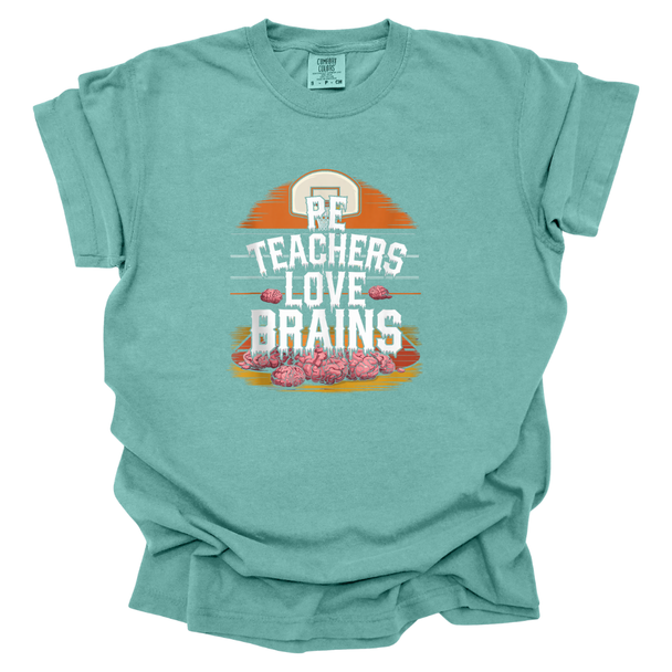 PE Teachers Love Brains Halloween Comfort Colors T-Shirt